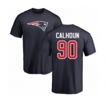 Football New England Patriots #90 Shilique Calhoun Navy Blue Name & Number Logo T-Shirt