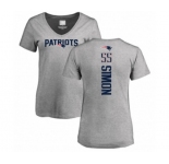 Football Women's New England Patriots #55 John Simon Ash Backer V-Neck T-Shirt