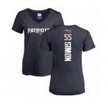 Football Women's New England Patriots #55 John Simon Navy Blue Backer T-Shirt