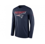 Men's New England Patriots Nike Navy Legend Staff Practice Long Sleeves Performance T-Shirt