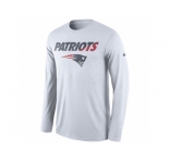 Men's New England Patriots Nike White Legend Staff Practice Long Sleeves Performance T-Shirt