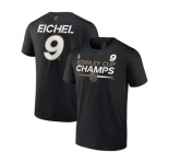 Men's Vegas Golden Knights #9 Jack Eichel Black 2023 Stanley Cup Champions Pro Name & Number T-Shirt