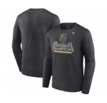 Men's Vegas Golden Knights Heather Charcoal 2023 Western Conference Champions Locker Room Long Sleeve T-Shirt