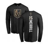 NHL Adidas Vegas Golden Knights #15 Jon Merrill Black Backer Long Sleeve T-Shirt