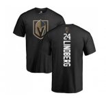 NHL Adidas Vegas Golden Knights #24 Oscar Lindberg Black Backer T-Shirt