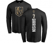 NHL Adidas Vegas Golden Knights #7 Jason Garrison Black Backer Long Sleeve T-Shirt