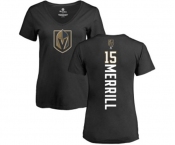 NHL Women Adidas Vegas Golden Knights #15 Jon Merrill Black Backer Slim Fit V-Neck T-Shirt