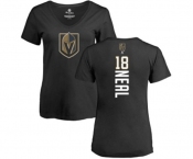 NHL Women Adidas Vegas Golden Knights #18 James Neal Black Backer Slim Fit V-Neck T-Shirt