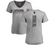 NHL Women Adidas Vegas Golden Knights #18 James Neal Gray Backer Slim Fit V-Neck T-Shirt