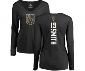 NHL Women Adidas Vegas Golden Knights #19 Reilly Smith Black Backer Slim Fit Long Sleeve T-Shirt