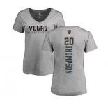 NHL Women Adidas Vegas Golden Knights #20 Paul Thompson Gray Backer Slim Fit V-Neck T-Shirt