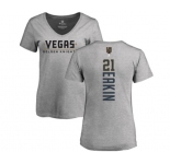 NHL Women Adidas Vegas Golden Knights #21 Cody Eakin Gray Backer Slim Fit V-Neck T-Shirt