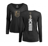 NHL Women Adidas Vegas Golden Knights #3 Brayden McNabb Black Backer Slim Fit Long Sleeve T-Shirt