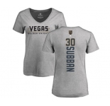 NHL Women Adidas Vegas Golden Knights #30 Malcolm Subban Gray Backer Slim Fit V-Neck T-Shirt