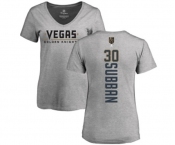 NHL Women Adidas Vegas Golden Knights #30 Malcolm Subban Gray Backer Slim Fit V-Neck T-Shirt