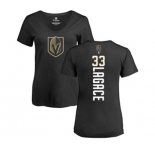 NHL Women Adidas Vegas Golden Knights #33 Maxime Lagace Black Backer Slim Fit V-Neck T-Shirt