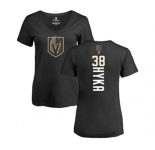 NHL Women Adidas Vegas Golden Knights #38 Tomas Hyka Black Backer Slim Fit V-Neck T-Shirt