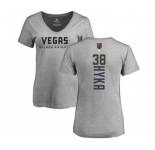 NHL Women Adidas Vegas Golden Knights #38 Tomas Hyka Gray Backer Slim Fit V-Neck T-Shirt