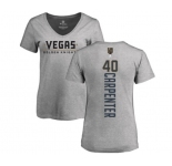 NHL Women Adidas Vegas Golden Knights #40 Ryan Carpenter Gray Backer Slim Fit V-Neck T-Shirt