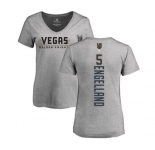 NHL Women Adidas Vegas Golden Knights #5 Deryk Engelland Gray Backer Slim Fit V-Neck T-Shirt