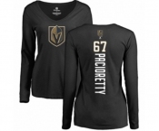 NHL Women Adidas Vegas Golden Knights #67 Max Pacioretty Black Backer Slim Fit Long Sleeve T-Shirt