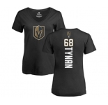 NHL Women Adidas Vegas Golden Knights #68 T.J. Tynan Black Backer Slim Fit V-Neck T-Shirt
