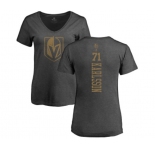 NHL Women Adidas Vegas Golden Knights #71 William Karlsson Charcoal One Color Backer T-Shirt