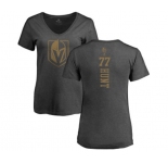 NHL Women Adidas Vegas Golden Knights #77 Brad Hunt Charcoal One Color Backer T-Shirt