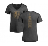 NHL Women Adidas Vegas Golden Knights #81 Jonathan Marchessault Charcoal One Color Backer T-Shirt