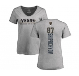 NHL Women Adidas Vegas Golden Knights #87 Vadim Shipachyov Gray Backer Slim Fit V-Neck T-Shirt