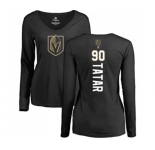 NHL Women Adidas Vegas Golden Knights #90 Tomas Tatar Black Backer Slim Fit Long Sleeve T-Shirt