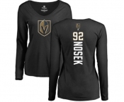 NHL Women Adidas Vegas Golden Knights #92 Tomas Nosek Black Backer Slim Fit Long Sleeve T-Shirt