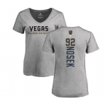 NHL Women Adidas Vegas Golden Knights #92 Tomas Nosek Gray Backer Slim Fit V-Neck T-Shirt