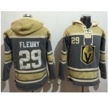 Men Vegas Golden Knights #29 Marc-Andre Fleury Grey Sawyer Hooded NHL Sweatshirt
