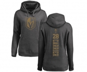NHL Women Adidas Vegas Golden Knights #28 William Carrier Charcoal One Color Backer Pullover Hoodie