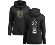NHL Women Adidas Vegas Golden Knights #37 Reid Duke Black Backer Pullover Hoodie