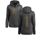 NHL Women Adidas Vegas Golden Knights #45 Jake Bischoff Charcoal One Color Backer Pullover Hoodie