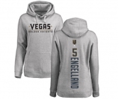NHL Women Adidas Vegas Golden Knights #5 Deryk Engelland Gray Backer Pullover Hoodie