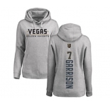 NHL Women Adidas Vegas Golden Knights #7 Jason Garrison Gray Backer Pullover Hoodie