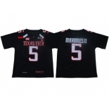 Red Raiders #5 Patrick Mahomes Black Limited Stitched College Jersey