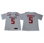 Texas Tech Red Raiders 5 Patrick Mahomes White With C Patch College Football Jersey