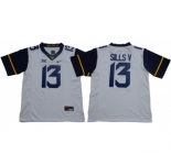 Mountaineers #13 David Sills V White Limited Stitched NCAA Jersey