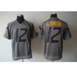 NCAA West Virginia Mountaineers Geno Smith 12 Grey College Football Jersey