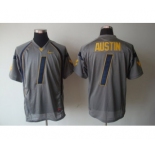NCAA West Virginia Mountaineers Tavon Austin 1 Grey College Football Jersey