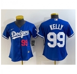 Women Los Angeles Dodgers 99 Joe Kelly Blue With Patch Stitched Jersey