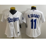 Women's Los Angeles Dodgers #11 Roki Sasaki White Cool Base Stitched Baseball Jersey
