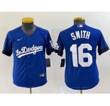 Women's Los Angeles Dodgers #16 Will Smith Blue Stitched Cool Base Nike Jersey