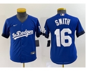 Women's Los Angeles Dodgers #16 Will Smith Blue Stitched Cool Base Nike Jersey