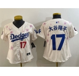 Women's Los Angeles Dodgers #17 大谷翔平 Cream 2025 Tokyo Series Limited Stitched Baseball Jersey