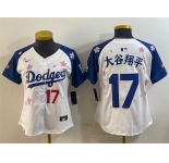 Women's Los Angeles Dodgers #17 大谷翔平 White Royal 2025 Tokyo Series Limited Stitched Baseball Jersey